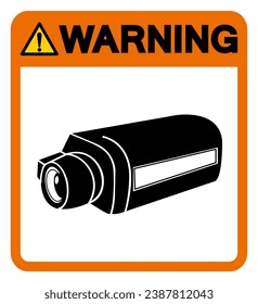 Advertencia Signo de símbolo CCTV, Ilustración vectorial, Aislar en la etiqueta de fondo blanco .EPS10