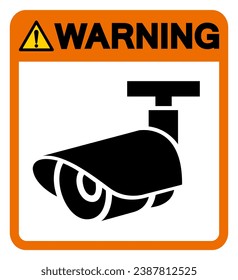 Advertencia Signo de símbolo CCTV, Ilustración vectorial, Aislar en la etiqueta de fondo blanco .EPS10