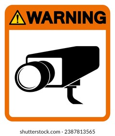 Advertencia Signo de símbolo CCTV, Ilustración vectorial, Aislar en la etiqueta de fondo blanco .EPS10