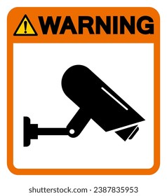 Warning CCTV Symbol Sign, Vector Illustration, Isolate On White Background Label .EPS10