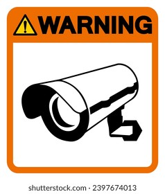 Warning CCTV Symbol Sign, Vector Illustration, Isolate On White Background Label .EPS10