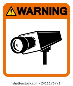 Advertencia Signo de símbolo CCTV, Ilustración vectorial, Aislar en la etiqueta de fondo blanco .EPS10