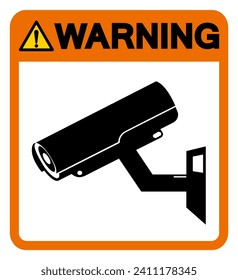 Advertencia Signo de símbolo CCTV, Ilustración vectorial, Aislar en la etiqueta de fondo blanco .EPS10