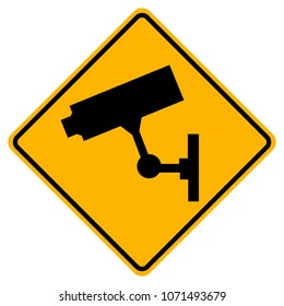 Warning CCTV Video Camera sign, Vector Illustration, Isolate white background Label. EPS10