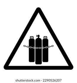 Warning Chained Cylinders Symbol Sign, Vector Illustration, Isolate On White Background Label. EPS10 