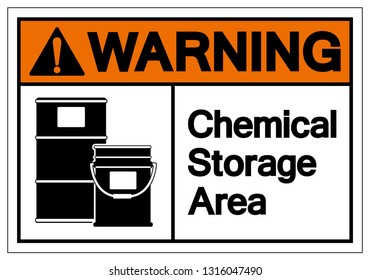 Warning Chemical Storage Area Symbol Sign ,Vector Illustration, Isolate On White Background Label. EPS10
