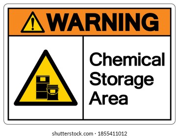 Warning Chemical Storage Area Symbol, Vector Illustration, Isolate On White Background Label. EPS10