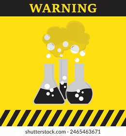 Warning chemical substances symbol on yellow background