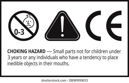 Warning Choking Hazard Label icon Sign
