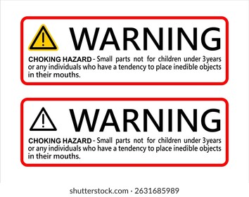 Warning choking hazard vector design.