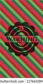 Warning christmas colors style badge.