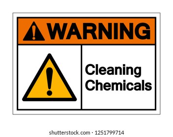 Warning Cleaning Chemicals Symbol Sign ,Vector Illustration, Isolate On White Background Label. EPS10