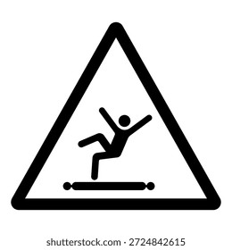Aviso De Escalada Sentado Andando Ou Andando No Símbolo Do Transportador, Ilustração De Vetor, Isolar No Rótulo De Fundo Branco. EPS10