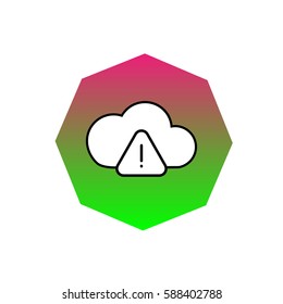 Warning cloud data full color icon