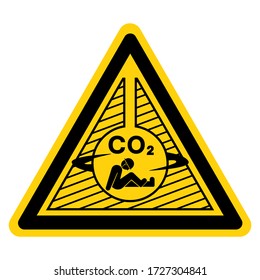 Warning CO2 Symbol Sign ,Vector Illustration, Isolate On White Background Label. EPS10