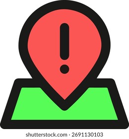 Warning Color Icon Symbol Illustration in Modern Flat Vector Design for Safety and Attention Signs