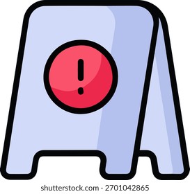 Warning Color Icon Symbol Illustration in Modern Flat Vector Design for Safety and Attention Signs
