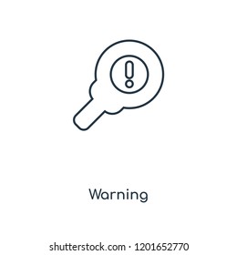 Warning concept line icon. Linear Warning concept outline symbol design. This simple element illustration can be used for web and mobile UI/UX.
