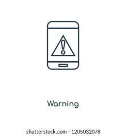Warning concept line icon. Linear Warning concept outline symbol design. This simple element illustration can be used for web and mobile UI/UX.