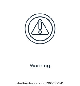 Warning concept line icon. Linear Warning concept outline symbol design. This simple element illustration can be used for web and mobile UI/UX.