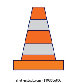 warning cone icon blue lines