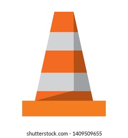 warning cone icon cartoon vector illustration graphic design