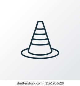 Warning cone icon line symbol. Premium quality isolated obstacle element in trendy style.