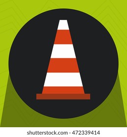 warning cone protection icon, vector illustration design