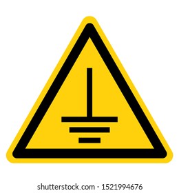 Warning Connect An Earth Terminal To The Ground Symbol Sign,Vector Illustration, Isolated On White Background Label. EPS10 