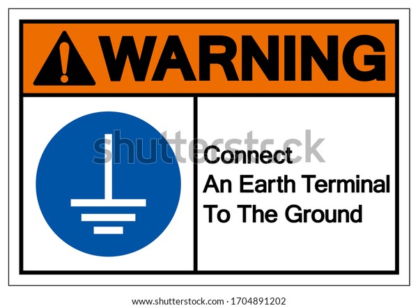 Warning Connect Earth Terminal Ground Symbol Stock Vector (Royalty Free ...