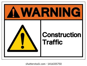 Warning Construction Traffic Symbol Sign, Vector Illustration, Isolate On White Background Label. EPS10