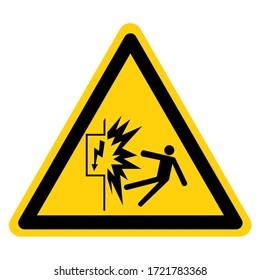 Warning Contact With Electricity Symbol Sign ,Vector Illustration, Isolate On White Background Label. EPS10