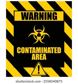 Warning, Contaminated Area, sign vector
