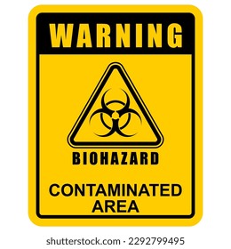 Warning, Contaminated Area, sticker and label vector