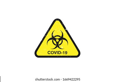 Warning corona virus sign on banner, Corona virus danger and public health risk disease and flu outbreak. Pandemic medical concept with dangerous cells.Vector illustration