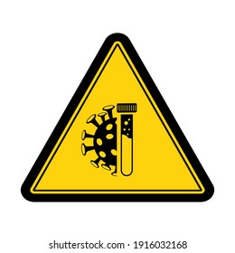 Warning Corona Virus Testing Here Sign Design Vector Illustration