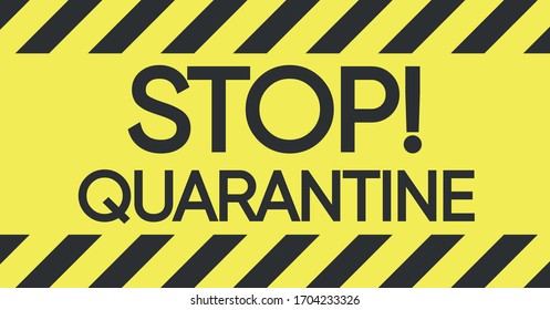 Warning Coronavirus Quarantine Yellow Black Sign Stock Vector (Royalty ...