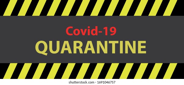 Warning coronavirus quarantine yellow,black and red stripes tape on black background, tapes hazard quarantine, coronavirus caution and warning tape, covid-19, coronavirus quarantine sign