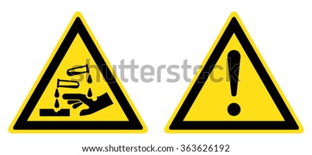 Warning Corrosive substance sign, General warning sign (eps 10)