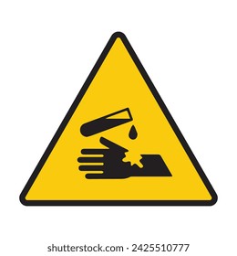 Warning Corrosive Substance Sings symbol vector