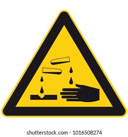 Warning corrosive substances and chemicals