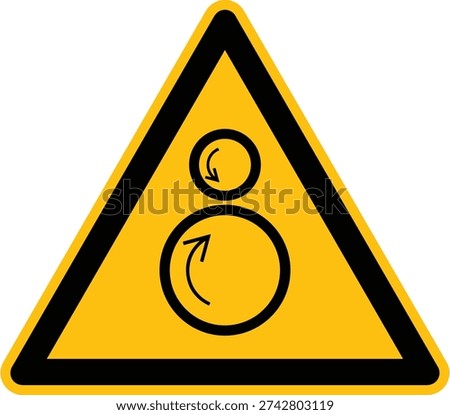 Warning counter rotating rollers sign vector illustration, GHS hazard pictograms. To warm of counter rotating rollers. Hazard icons, safety sign.