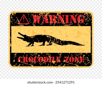 Warning of crocodiles sign, vector illustration