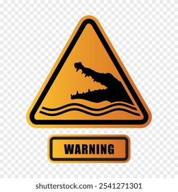 Warning of crocodiles sign, vector illustration