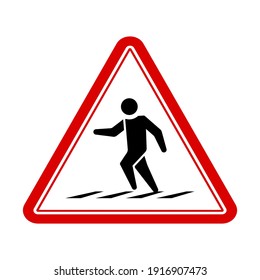 Warning crosswalk sign and symbol graphic design vector illustration