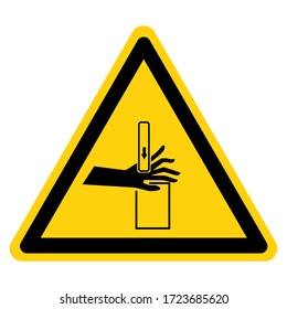 Warning Crush and Cutting Hand Hazard Symbol Sign ,Vector Illustration, Isolate On White Background Label. EPS10