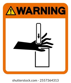 Warning Crush and Cutting Hand Hazard Symbol Sign, Vector Illustration, Isolate On White Background Label.EPS10