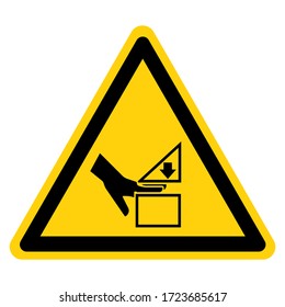 Warning Crush Of Finger Hazard Symbol Sign ,Vector Illustration, Isolate On White Background Label. EPS10