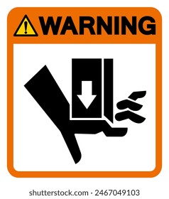 Warning Crush Force From Above Symbol Sign, Vector Illustration, Isolate On White Background Label .EPS10
