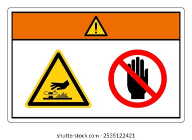 Warning Crush Hand Of Hot Rorating Hazard Do Not Touch Symbol Sign, Vector Illustration, Isolate On White Background Label. EPS10